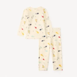 Set pyjama 2 pièces pour bébé garçon avec finitions différentes selon l'âge