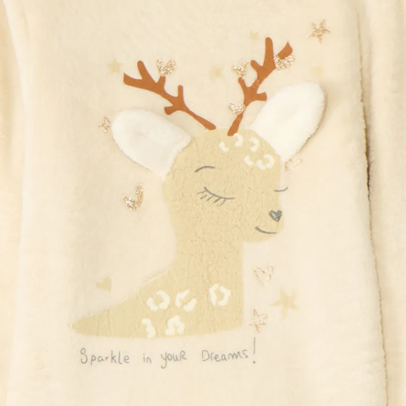 Set pyjama 3 pièces renne fantaisie avec cache-œil pour fille