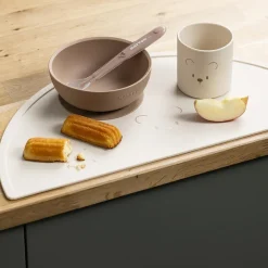 Set repas enfant - Silicone - Nature/ours - 4 Pcs