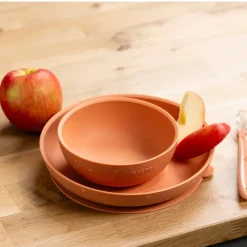 Set Repas enfant - Silicone - Terracotta/étoiles - 3 pcs