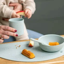 Set repas enfant - Silicone - Vert/étoiles - 4 Pcs