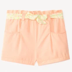 Short avec ceinture à nouer imprimé fleuri pour bébé fille