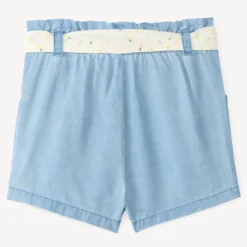 Short avec ceinture à nouer imprimé cœurs pour bébé fille