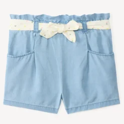 Short avec ceinture à nouer imprimé cœurs pour bébé fille