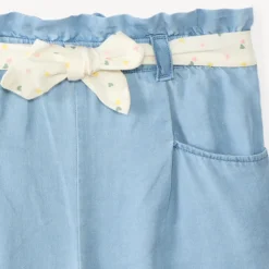 Short avec ceinture à nouer imprimé cœurs pour bébé fille