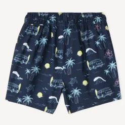 Short de bain en toile imprimée fantaisie pour garçon