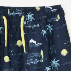 Short de bain en toile imprimée fantaisie pour garçon