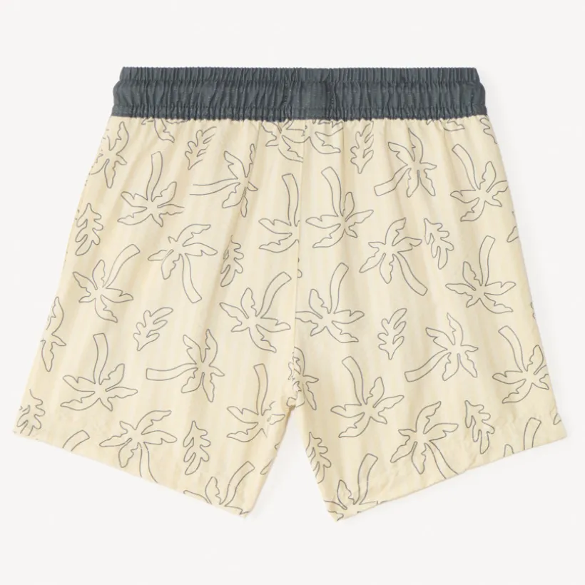 Short de bain à rayures avec imprimé palmier pour garçon