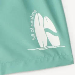 Short de bain uni print surf pour garçon