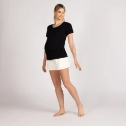 Short de grossesse avec bandeau haut en molleton uni
