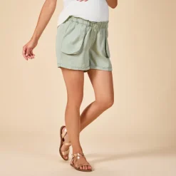 Short de grossesse uni avec bandeau et poches soufflées