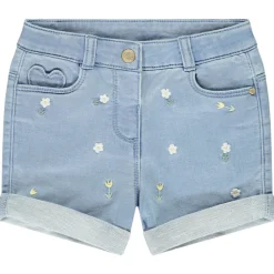 Short effet denim avec broderie fantaisie pour bébé fille