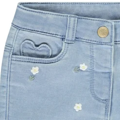 Short effet denim avec broderie fantaisie pour bébé fille