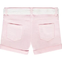 Short effet jean avec ceinture en broderie anglaise pour fille