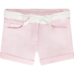 Short effet jean avec ceinture en broderie anglaise pour fille