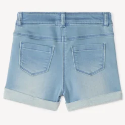 Short effet jean à poche cœur pour bébé fille