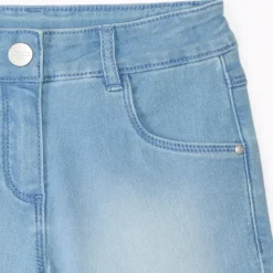 Short en denim effet délavé pour fille