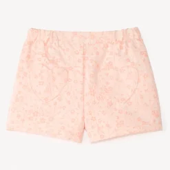 Short en jacquard avec poches en forme de cœur pour bébé fille