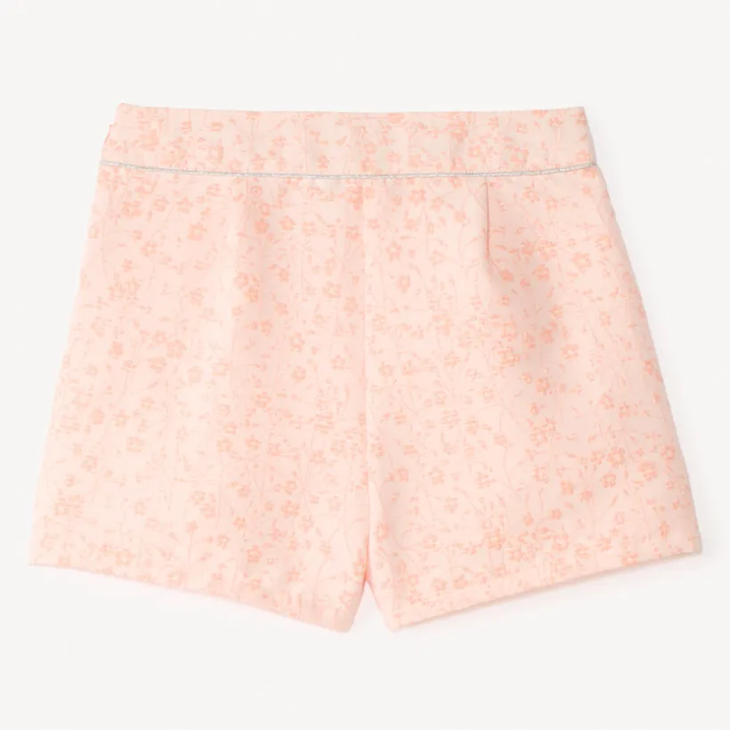 Short en jacquard motifs fleuris pour fille