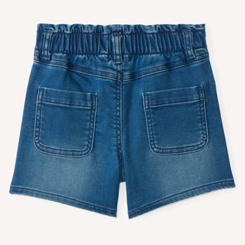Short en jean avec broderie fleur pour fille