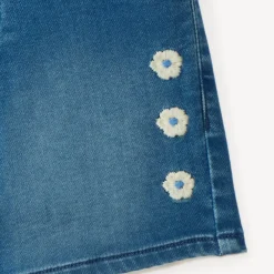 Short en jean avec broderie fleur pour fille