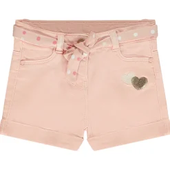 Short en jean avec ceinture à nouer et sequins pour bébé fille