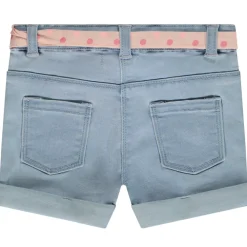 Short en jean avec ceinture à nouer et sequins pour bébé fille