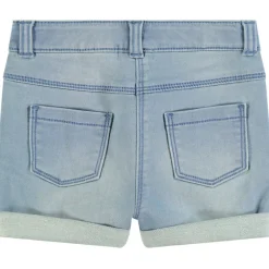 Short en jean avec patch forme coeur