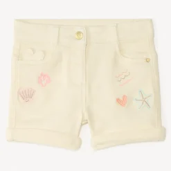 Short en jean broderie fantaisie pour bébé fille