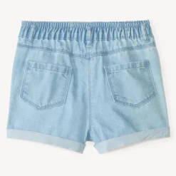 Short en jean broderie fraises et cerises pour fille