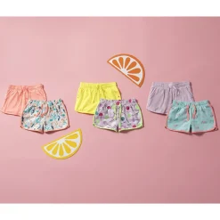 Short en jersey print flamant rose en foil pour enfant fille