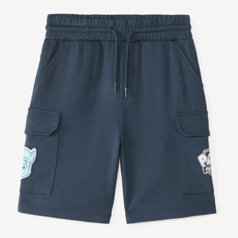Short en maille style cargo badge Chase de la Pat'Patrouille pour garçon