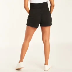 Short en molleton de grossesse avec bandeau haut uni