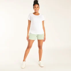 Short en molleton de grossesse avec bandeau haut uni