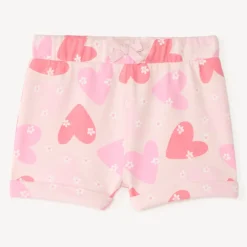 Short en molleton imprimé fantaisie pour bébé fille
