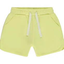 Short en molleton uni à cordon de serrage contrasté pour fille