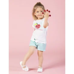 Short en molleton uni pour bébé fille