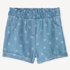 Short en sergé imprimé fantaisie pour bébé fille