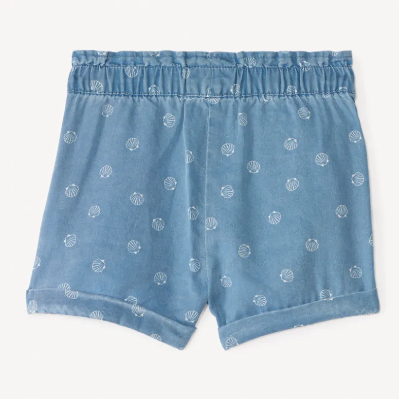 Short en sergé imprimé fantaisie pour bébé fille