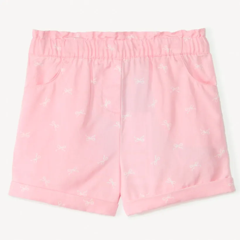 Short en sergé imprimé fantaisie pour bébé fille