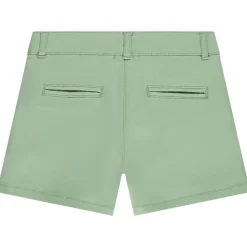 Short en sergé uni effet pinces pour fille