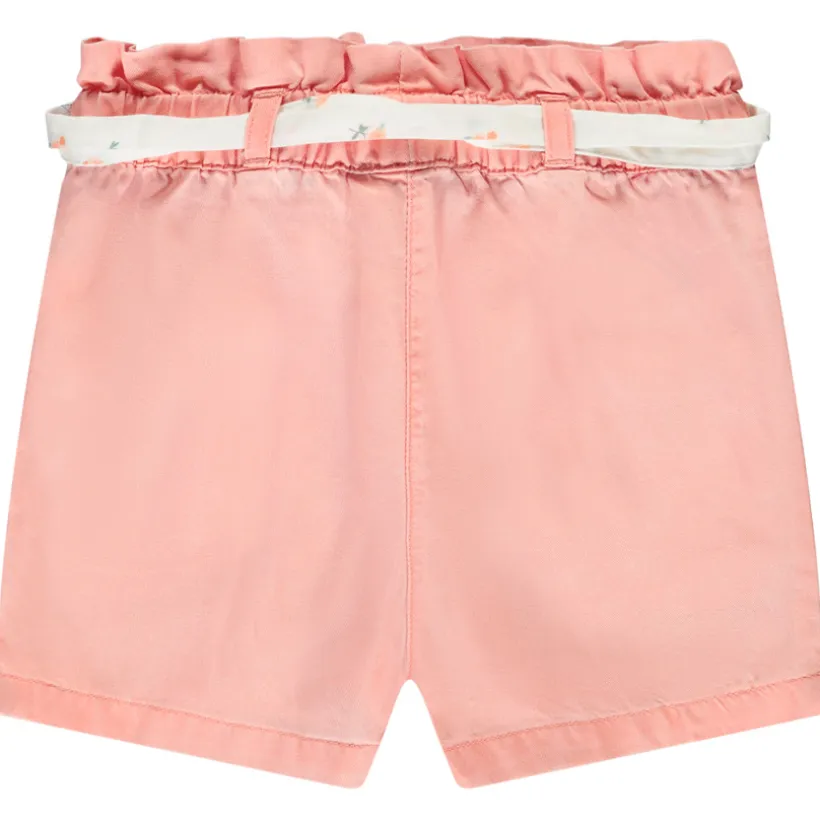 Short en toile avec ceinture à nouer pour bébé fille