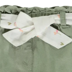 Short en toile avec ceinture à nouer pour bébé fille