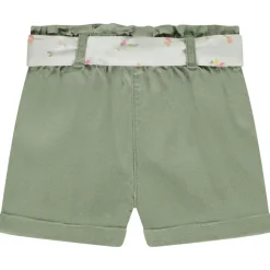 Short en toile avec ceinture à nouer pour bébé fille