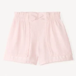 Short en toile avec galon à pompons pour fille