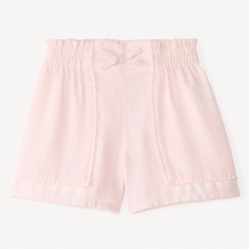 Short en toile avec galon à pompons pour fille