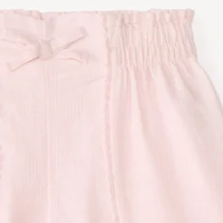Short en toile avec galon à pompons pour fille