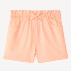 Short en toile coloris uni pour fille