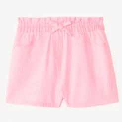 Short en toile coloris uni pour fille