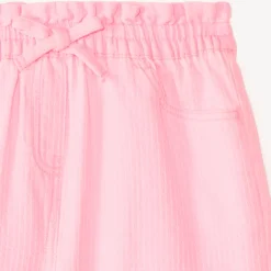 Short en toile coloris uni pour fille